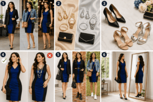 blue and black dress