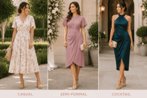 three wedding guest outfits