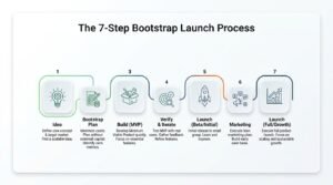 simple flowchart showing the 7-step bootstrap launch process