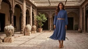 lady in middi dress
