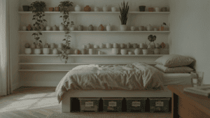 home organization ideas for small spaces vertical shelving example